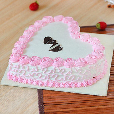 "Heart shape Vanilla cake - 1kg - Click here to View more details about this Product